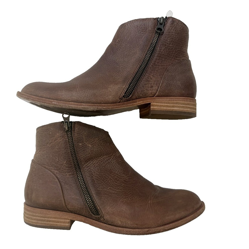 Kork-Ease Boots Womens Size 9 Brown Ankle Booties Block Heel Cowgirl Boho Chic